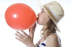 blow a balloon race for kids birthday party